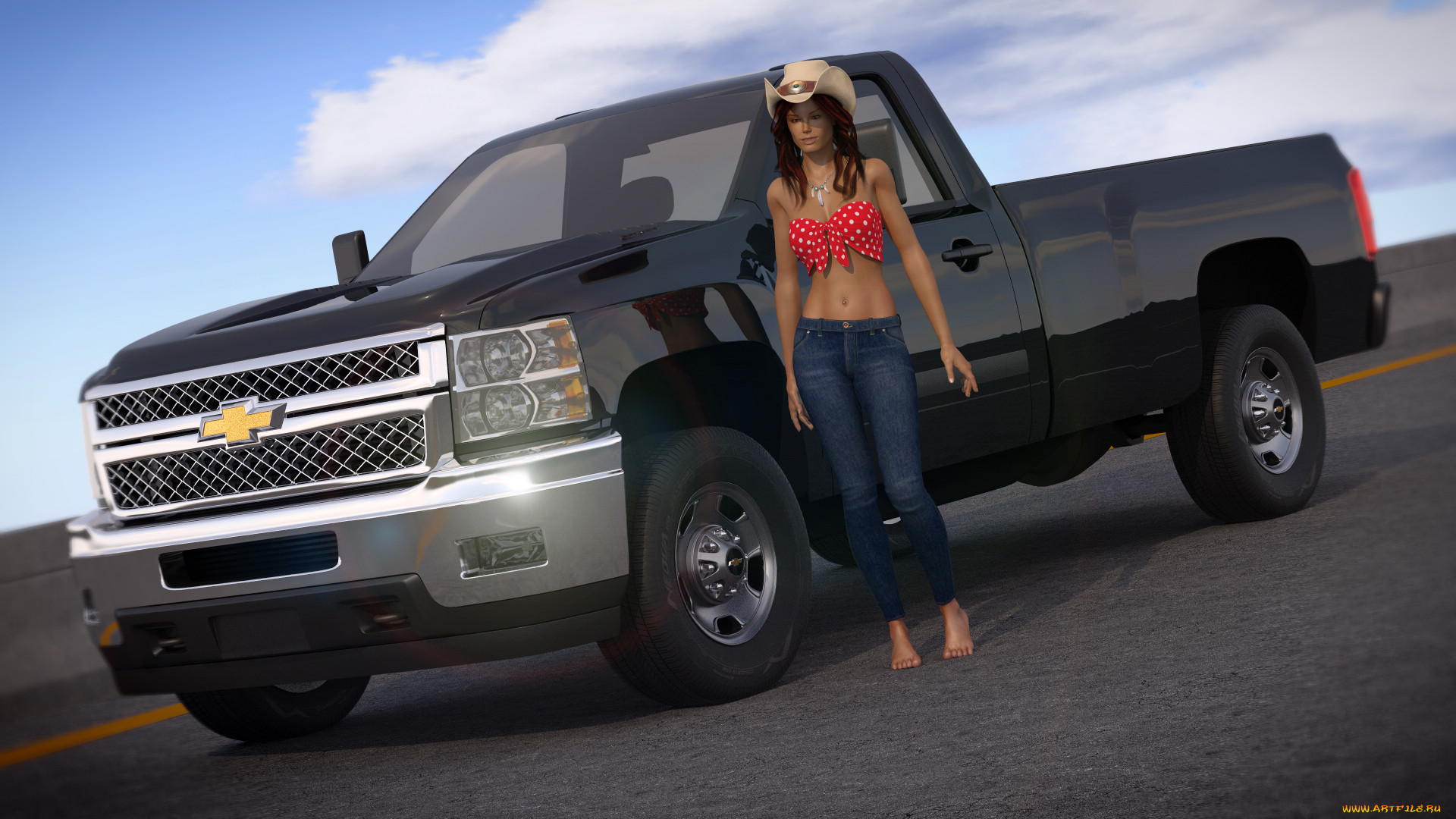 , 3d car&girl, 